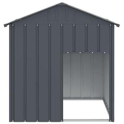 Hondenhok met dak 117x103x123 cm gegalvaniseerd staal antraciet