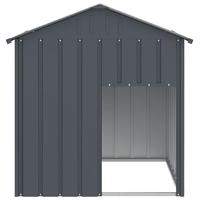 Hondenhok met dak 117x103x123 cm gegalvaniseerd staal antraciet - thumbnail