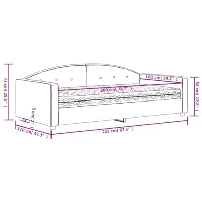 Slaapbank met matras 100x200 cm fluweel zwart