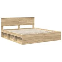Bedframe met hoofdeinde Sonoma 180 x 200 cm Bewerkt hout - thumbnail