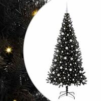 VidaXL Kerstboom met 300 led met standaard zwart 210 cm pvc - thumbnail