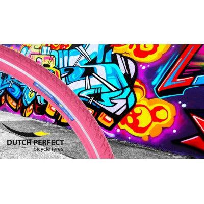 Dutchperfect Buitenband dutch perfect 28 x 2.00" / 50-622 anti-lek - roze met reflectie