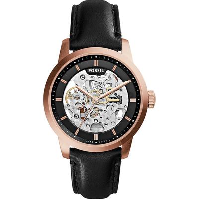 Fossil Heren Townsman skelet horloge automatisch mineraal kristal ME3084