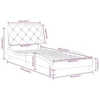 Bedframe met hoofdeinde fluweel roze 80x200 cm - thumbnail