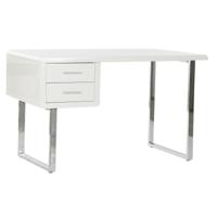 Bureau DKD Home Decor Wit Zilverkleurig Metaal Hout MDF 120 x 55 x 76 cm - thumbnail