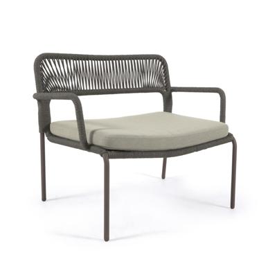 Kave Home - Cailin fauteuil in groen koord met gegalvaniseerde stalen Kave Home - Cailin fauteuil in groen koord met gegalvaniseerde stalen