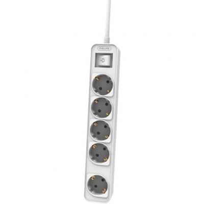Stopcontactenstrip 5 Tomas met Interruptor Philips CHP2154W/12