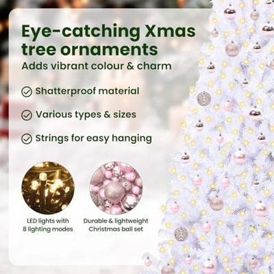 Kunstkerstboom met 300 LED Wit 180 cm PVC en staal