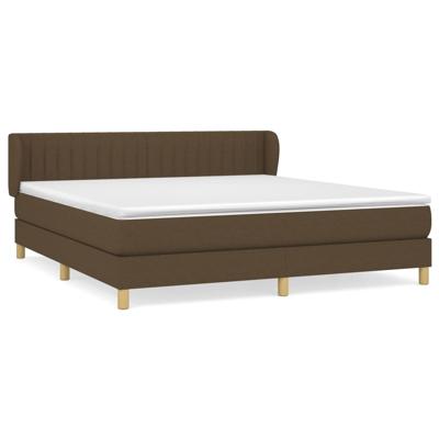 Boxspring met matras stof donkerbruin 180x200 cm - thumbnail