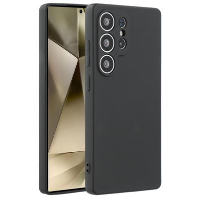 Lunso Samsung Galaxy S25 Ultra hoesje - Flexibel siliconen Backcover - Zwart