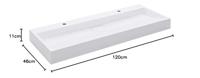 Wastafel 120x46x11 cm mineraal gegoten/marmer gegoten wit - thumbnail