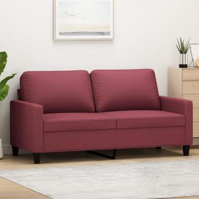 Tweezitsbank 140 cm stof wijnrood