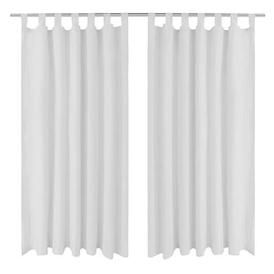 VidaXL Micro-satijnen gordijnen met ringen 140 x 225 cm 2 stuks (wit)