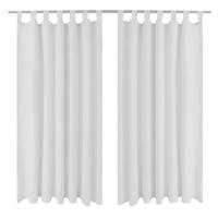 VidaXL Micro-satijnen gordijnen met ringen 140 x 225 cm 2 stuks (wit) - thumbnail