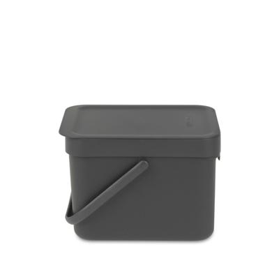 Brabantia Sort & Go afvalemmer 6 liter dark grey Brabantia Sort & Go afvalemmer 6 liter dark grey
