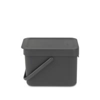 Brabantia Sort & Go afvalemmer 6 liter dark grey - thumbnail