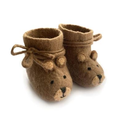 BeYoona babyslofjes vilt bruin beertje Maat
