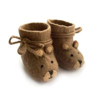 BeYoona babyslofjes vilt bruin beertje Maat - thumbnail