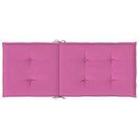 Tuinstoelkussens hoge rugleuning 2 st 120x50x3 cm stof roze - thumbnail