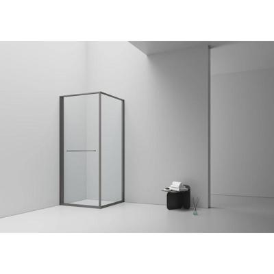 Aloni Inslide Douchecabine - 90x90x200cm - veiligheidsglas - 6mm - omkeerbaar - gunmetal DW-9090GG