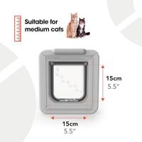Cat Mate microchip kattenluik met tijdklok 100mm wit - thumbnail