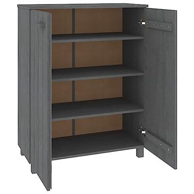 VidaXL Schoenenkast hamar 85x40x108 cm massief grenenhout donkergrijs
