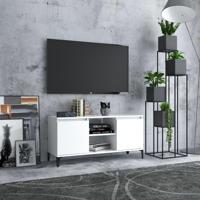 Tv-meubel met metalen poten 103,5x35x50 cm wit - thumbnail