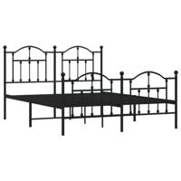 Bedframe met hoofd- en voeteneinde metaal zwart 140x200 cm - thumbnail