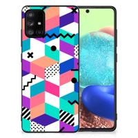 Samsung Galaxy A71 Backcover Blokken Kleurrijk - thumbnail