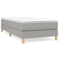 Boxspring met matras stof lichtgrijs 90x200 cm - thumbnail