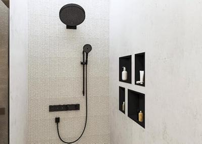 Hansgrohe RainSelect thermostaat inbouw voor 2 functies, mat zwart Hansgrohe RainSelect thermostaat inbouw voor 2 functies, mat zwart