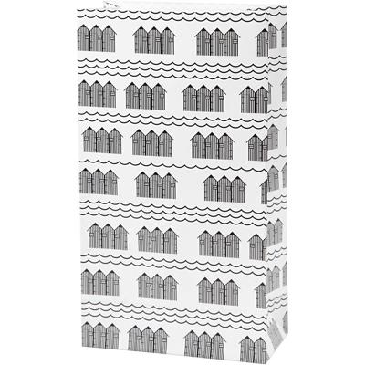 Vivi Gade Papieren zakken, h: 21 cm, afm 6x12 cm, 80 gr, zwart, wit, 10 stuk/ 1 doos