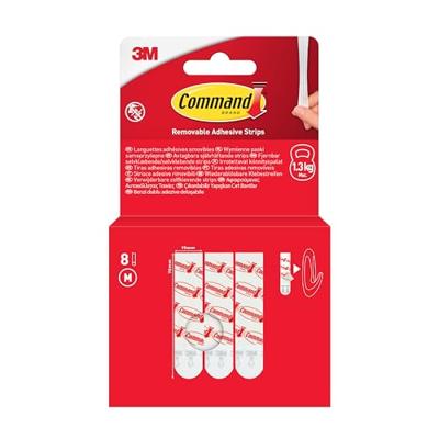 Command kleefstrips, medium, wit, blister van 8 stuks Command kleefstrips, medium, wit, blister van 8 stuks