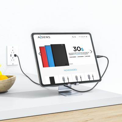 Mobiel- of tabletondersteuning Aisens MS1PM-081 Zilverkleurig Staal 8" (1 Stuks)