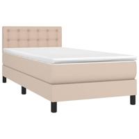 Boxspring met matras kunstleer cappuccinokleurig 80x200 cm - thumbnail