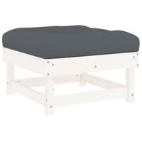 10-delige Loungeset met kussens massief hout wit - thumbnail