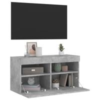Tv-wandmeubel met LED-verlichting 80x30x40 cm betongrijs - thumbnail