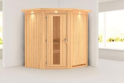 Karibu | Tonja Sauna met Dakkraag | Energiesparende Deur