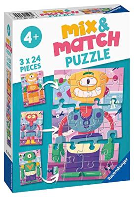 Ravensburger puzzel Schattige robots 3x24 stukjes