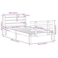 Bedframe met hoofdeinde zonder matras 90x190 cm wit - thumbnail