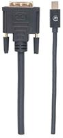 Manhattan 152150 Mini DisplayPort 1.2a naar DVI-kabel zwart - thumbnail