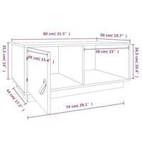 Salontafel 80x50x35,5 cm massief grenenhout wit - thumbnail