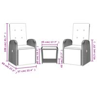 3-delige Tuinset met kussens poly rattan grijs - thumbnail