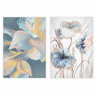 Schilderij DKD Home Decor Blommor (103 x 4,5 x 143 cm) (2 Stuks)