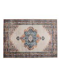 Dutchbone Vloerkleed 'Mahal' 200 x 300cm, kleur Blue/Brick - thumbnail