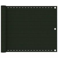 Balkonscherm 75x500 cm HDPE donkergroen - thumbnail
