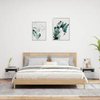 Nachtkastjes met LED-verlichting 2 st 40x39x37 cm betongrijs - thumbnail