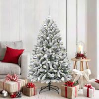 VidaXL Kunstkerstboom met 150 led groen en wit 150 cm pvc en metaal - thumbnail
