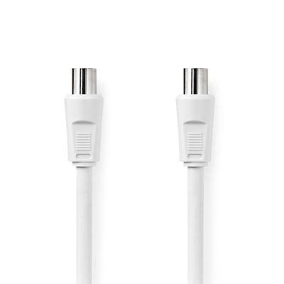 Coaxkabel | IEC (Coax) Male | IEC (Coax) Female | Vernikkeld | 90 dB | 75 Ohm | Dubbel Afgeschermd | 3.00 m | Rond | PVC | Wit
