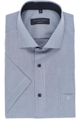 Casa Moda Heren Overhemd Blauw Oxford Korte Mouwen Comfort Fit